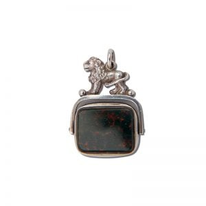 Victorian Sterling Silver Bloodstone Spinner Seal