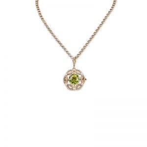 edwardian peridot & seed pearl pendant/brooch