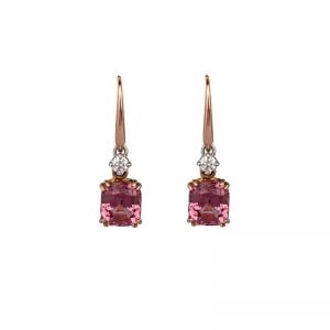 handmade Malaya Garnet & Diamond earrings