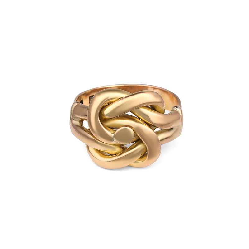Edwardian 18ct Yellow Gold Solid Lovers Knot Ring Hallmarked London ...