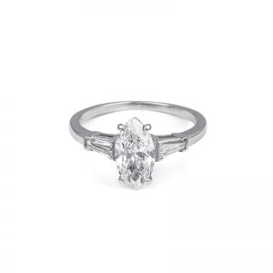 Art Deco Platinum Marquise Diamond Ring
