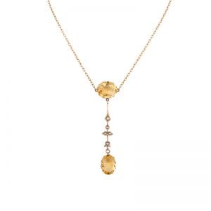 Edwardian citrine and seed pearl necklace