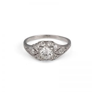 Art Deco Platinum diamond ring C1930