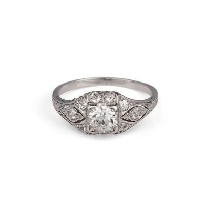 Art Deco Antique Platinum Diamond Ring