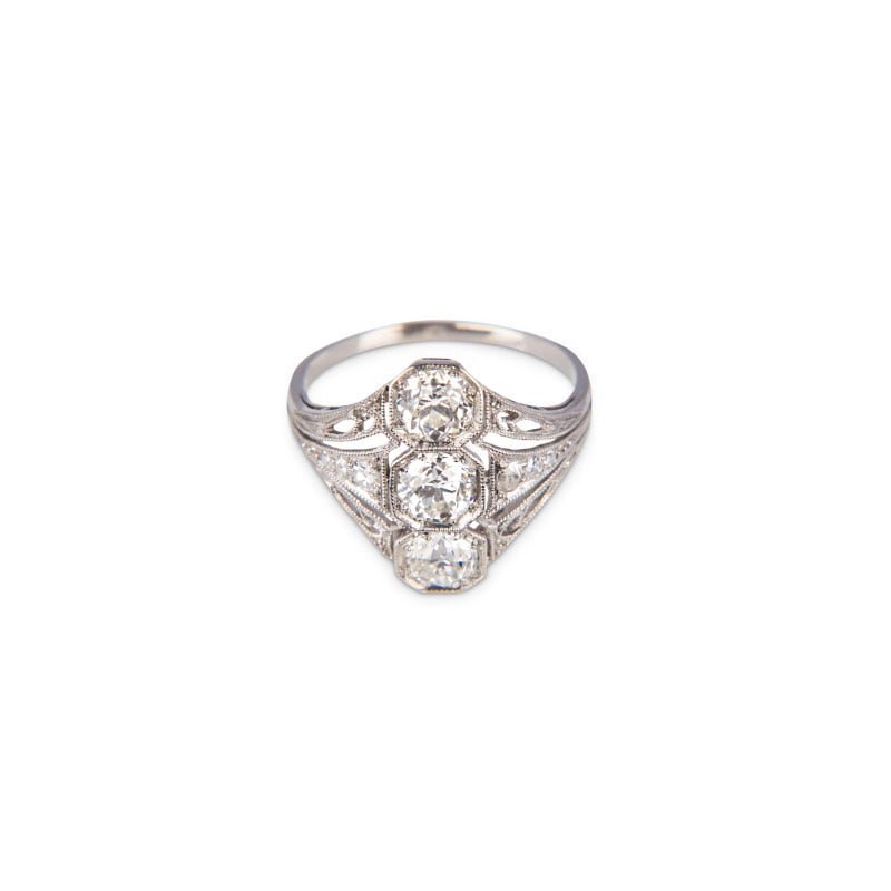 Art Deco Platinum Diamond Ring - Avenue J Jewellery, Antique & Modern ...