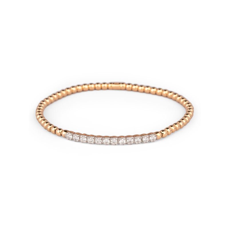 18ct Rose Gold Diamond fine ball expanding bracelet - Avenue J ...