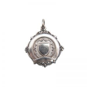 Sterling Silver Fob Shield Shape Medallion Birmingham 1931