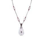 Victorian sterling silver crystal and garnet necklace.