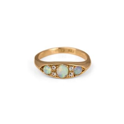 Victorian 18ct Opal & Diamond Ring