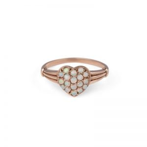 9ct Rose Gold Opal Heart Shape Ring