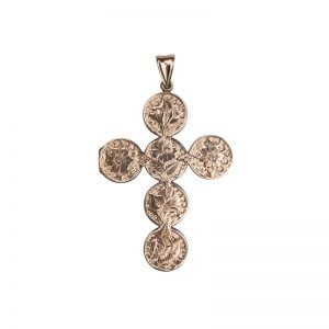 Victorian 9ct Rose Gold Cross Locket (holds 12 photos)
