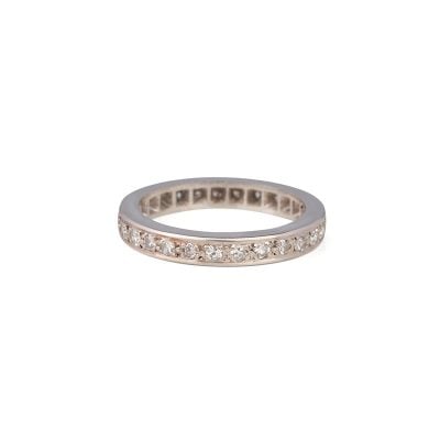 Art Deco French Platinum Diamond Eternity Ring