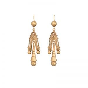 Victorian 9ct Yellow Gold Fancy Twist & Etruscan beading earrings