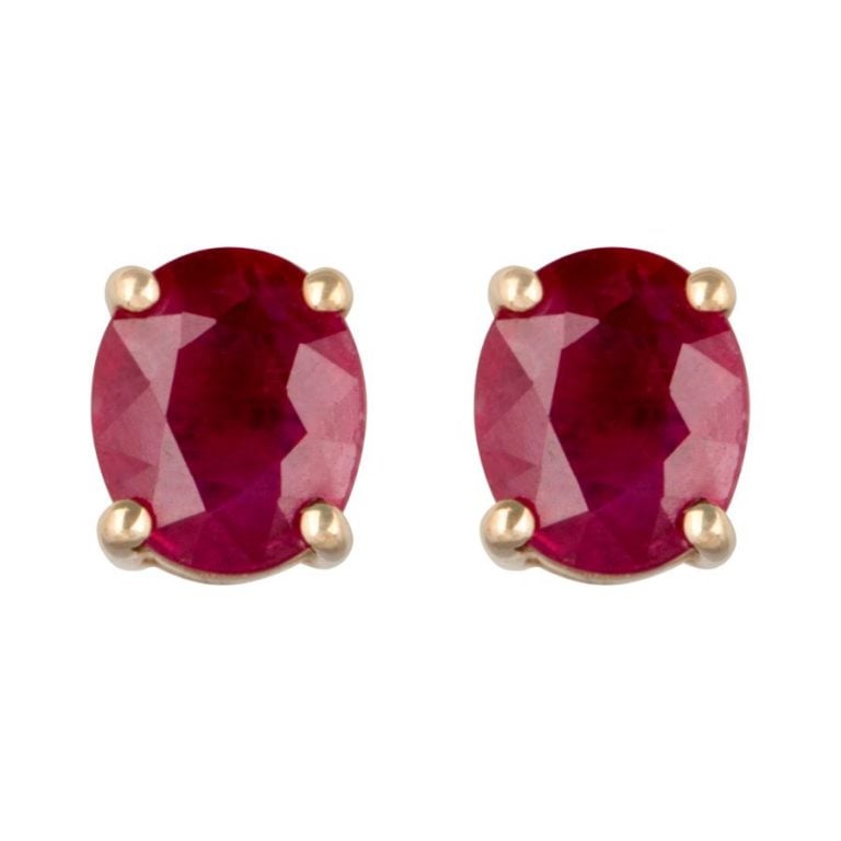 Oval Ruby Claw Set Studs - Avenue J Jewellery, Antique & Modern ...