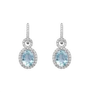 Aquamarine and diamond drop earrings