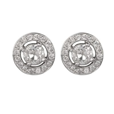 Art Deco circular diamond earrings