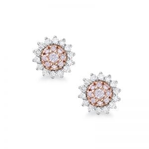 Blush Pink Argyle Diamond daisy earrings