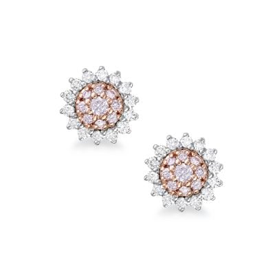 Blush Pink Diamond daisy earrings