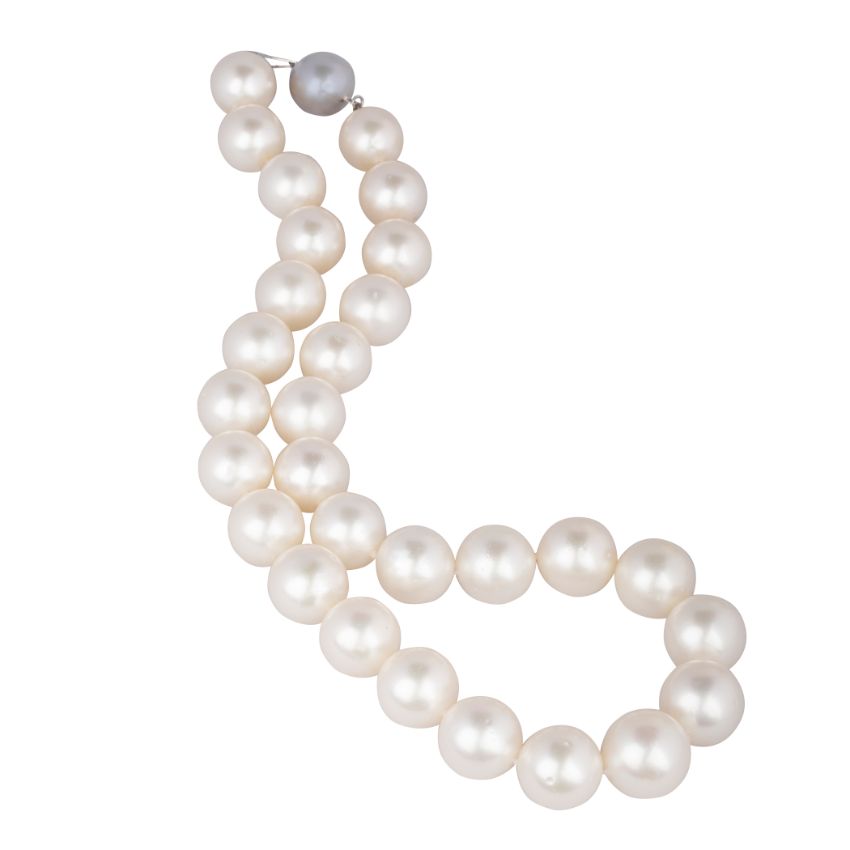 Australian Graduated White South Sea Rounded Pearl Necklace 13-16mm ...