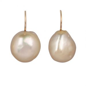 9ct Yellow Gold 14-15mm Drop Shaped Golden South Sea Pearls