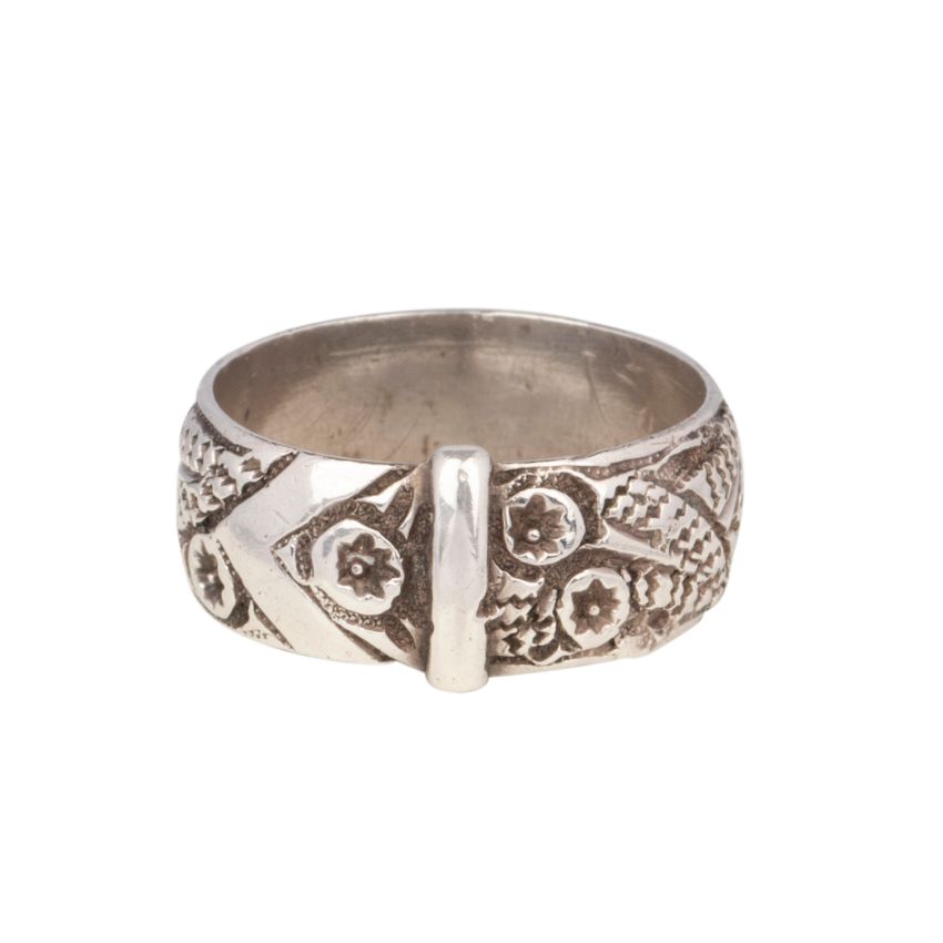 Victorian Silver fully Engraved Buckle Ring Birmingham 1891 - Avenue J ...