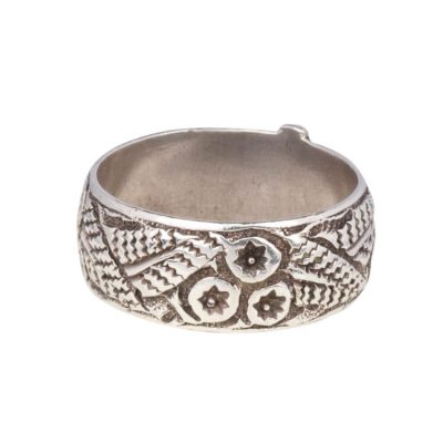 Victorian Silver Engraved Buckle Ring