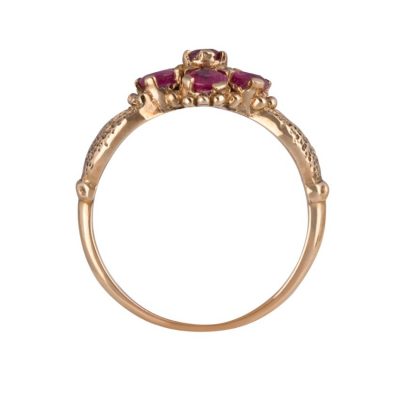 9ct Yellow Gold Ruby Claddagh Ring