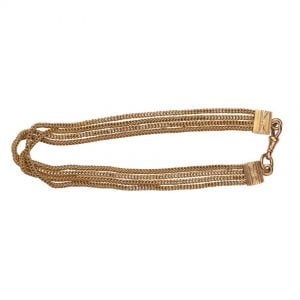 Victorian 18ct Yellow Gold 4 Strand Foxtail Chain Albertina Bracelet
