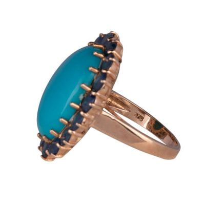 Rose Gold Turquoise Cluster Ring