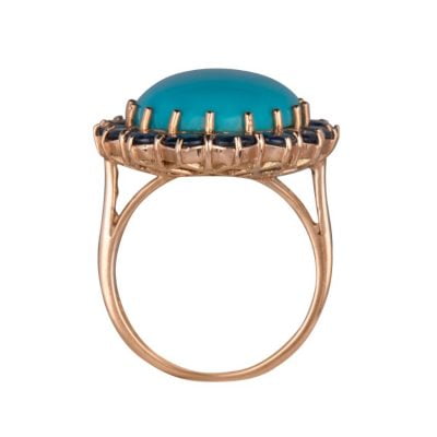 Rose Gold Turquoise Cluster Ring