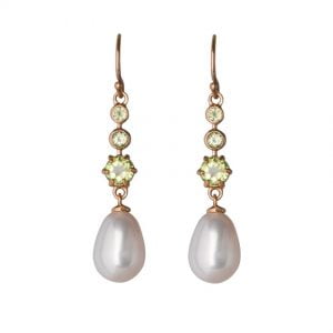 Freshwater Pearl & Peridot Drop Earrings