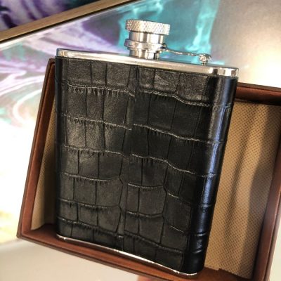 leather hip flask