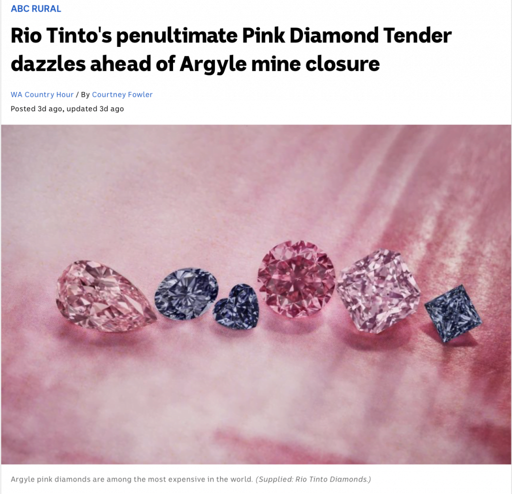 pink diamonds avenue j jewellery rio Tinto