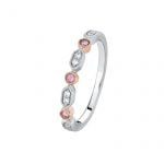 Pink Argyle & White Diamond Stacker Ring