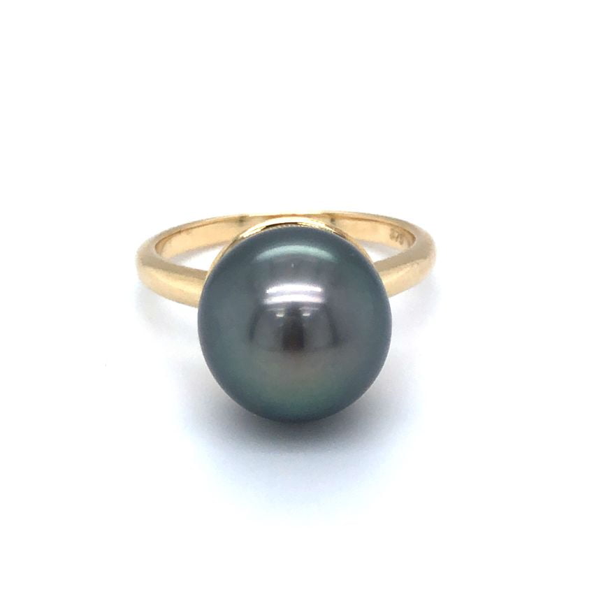 Yellow Gold 11mm Tahitian Pearl Ring - Avenue J Jewellery, Antique ...