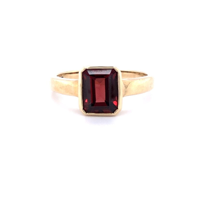 Rectangle on sale garnet ring