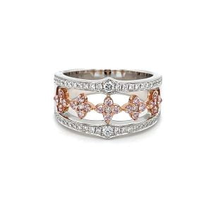 18ct Rose & White Gold Australian Pink Argyle and Diamond Ring