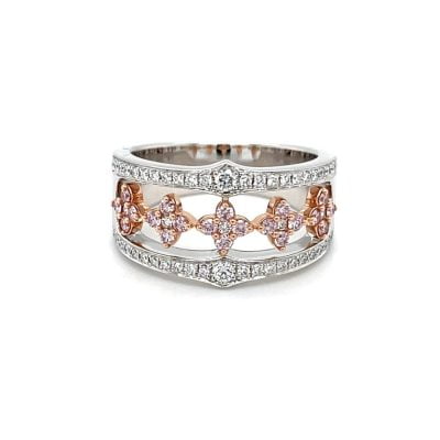 18ct Rose & White Gold Australian Pink Diamond Ring