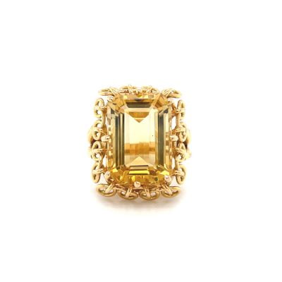 French 18ct Yellow Gold Citrine Ring