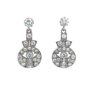 Art Deco Articulated Diamond Drop Earrings