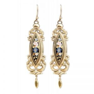 Antique 18ct Victorian Enamel Drop Earrings