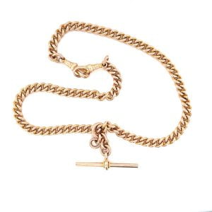 Australian 9ct Solid Curb Link Albert Necklace