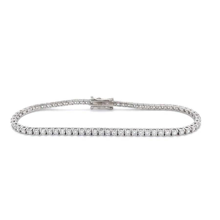 18ct White Gold Diamond Claw Set Tennis Bracelet - Avenue J Jewellery ...