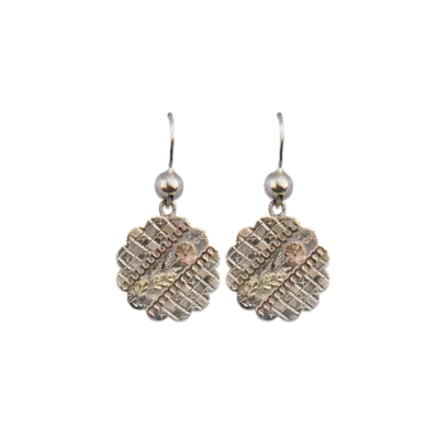 Silver and Gold Overlay Floral Drop Earrings