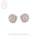 Australian Pink Diamond Cluster Earrings