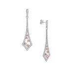 Pink Diamond Deco Style Drop Earrings