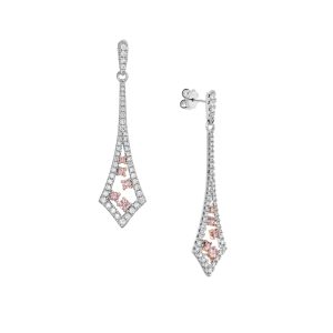 Australian Pink Argyle Diamond Deco Style Drop Earrings