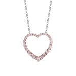Pink Diamond Heart Pendant Necklace
