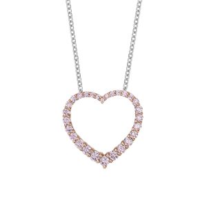 Australian Argyle Pink Diamond Heart Pendant Necklace