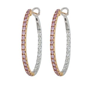 Australian Pink Argyle Diamond Large Hoop Earrings